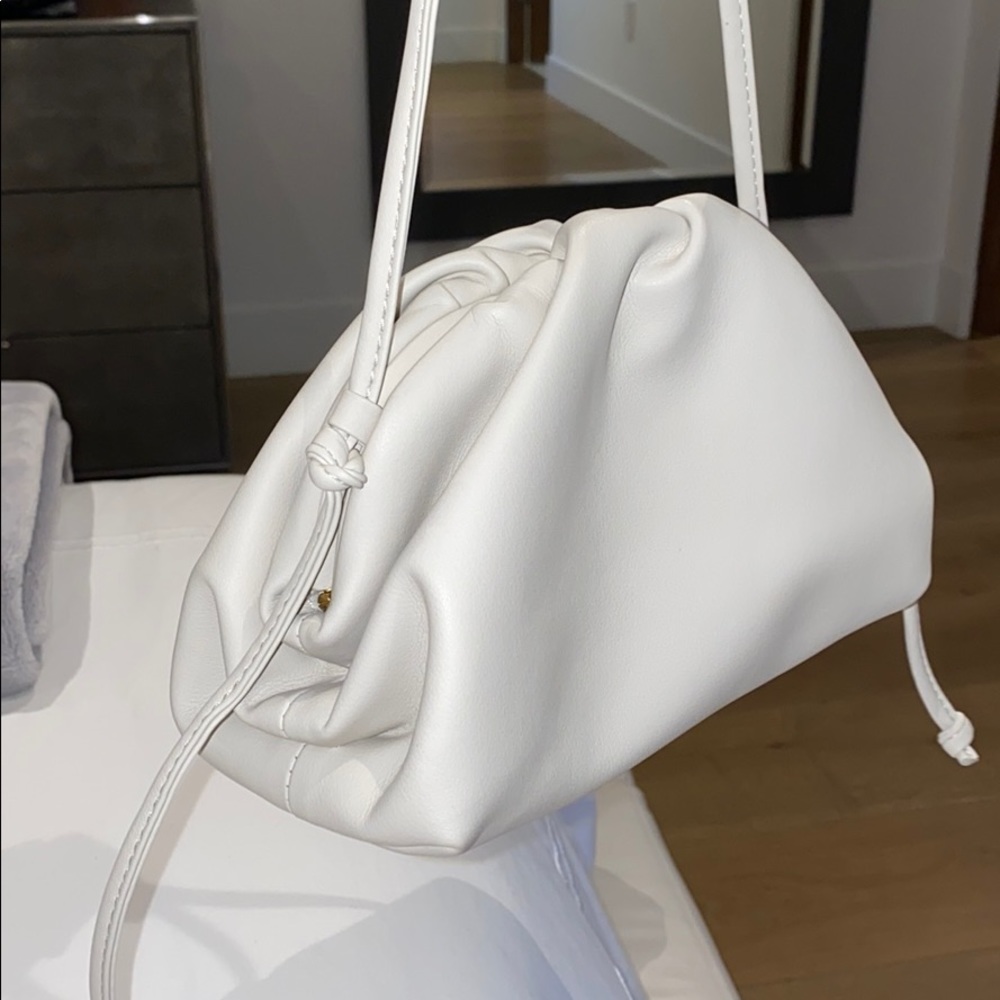 White leather clutch